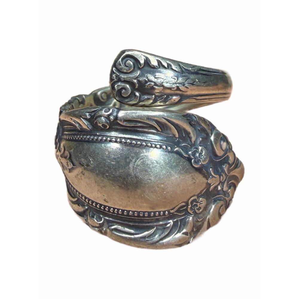 Spoon Ring Towle Flower Floral Vintage Band Band Sterling Silver Women